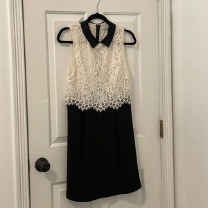 Alice and Olivia Desra black and white dress size 8
